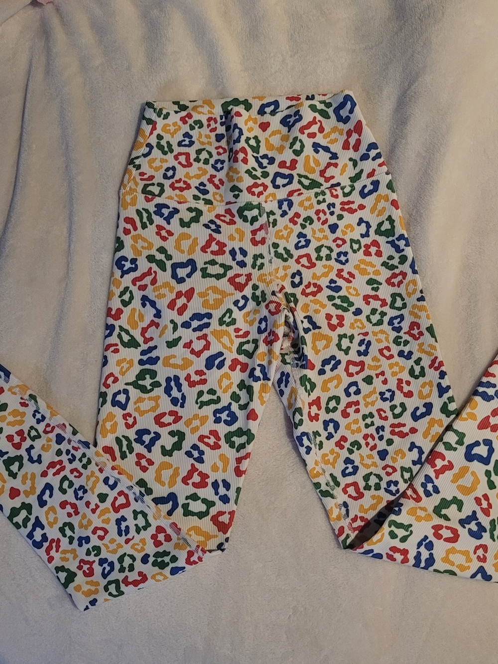 Beach Riot Piper Multicolor Leopard Print Ribbed Leggings